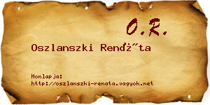 Oszlanszki Renáta névjegykártya